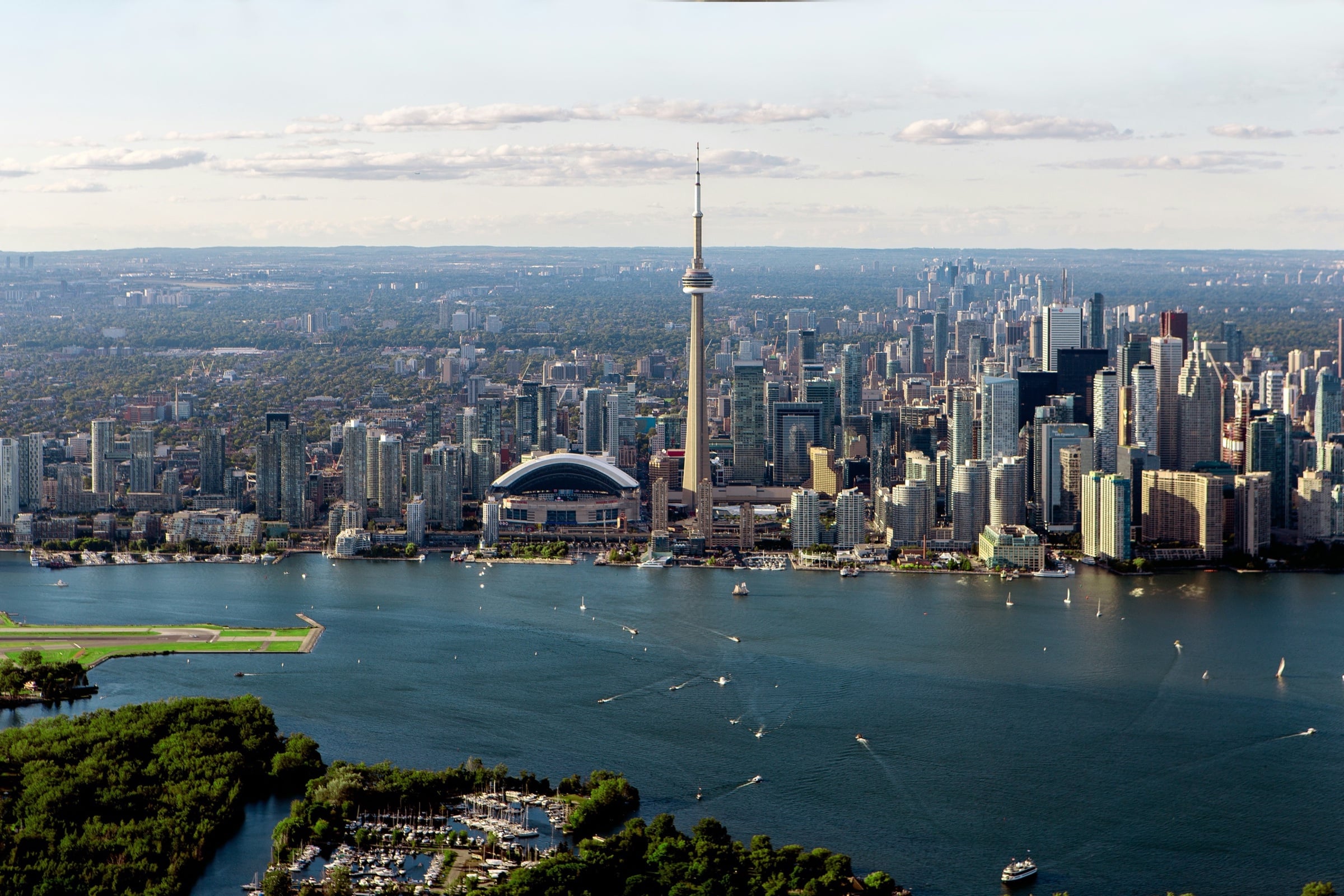 Toronto skyline at golden hour